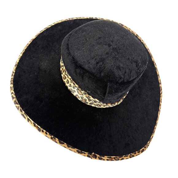 70’s Style Blk Panne Velvet Pimp Big Daddy Hat Vtg - Picture 6 of 12